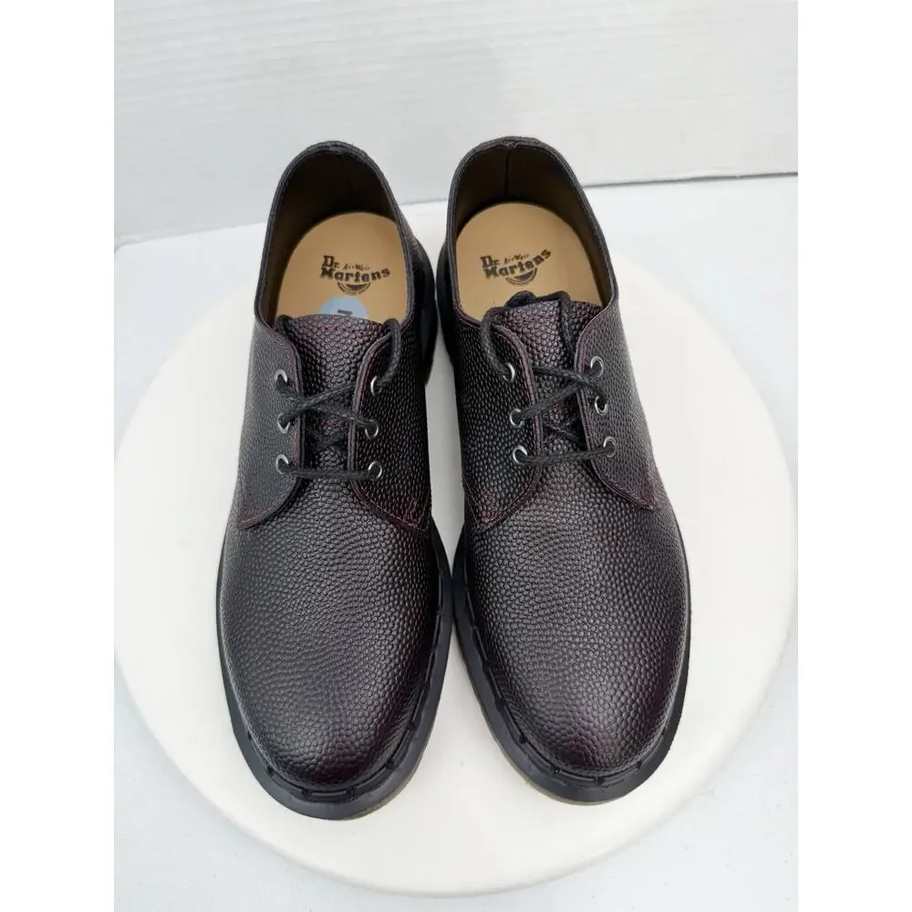 DR. MARTENS 1461 Womens Size 8 Pebble Grain Oxblood‎ Dark Brown Derby Loafers